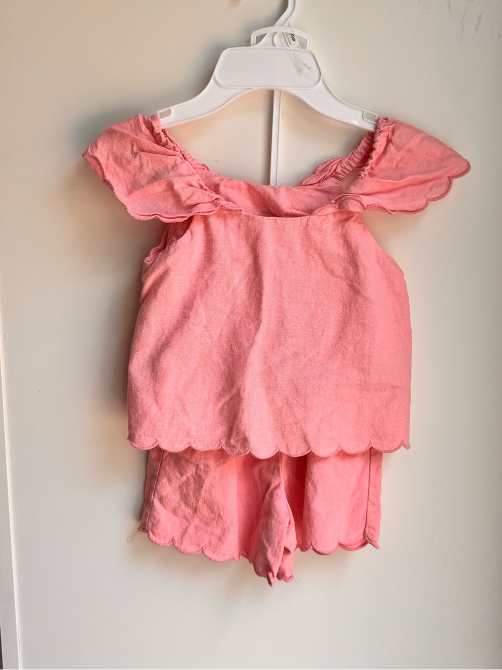 Old Navy Pink Scallop-Edge Two-Piece Shorts Set